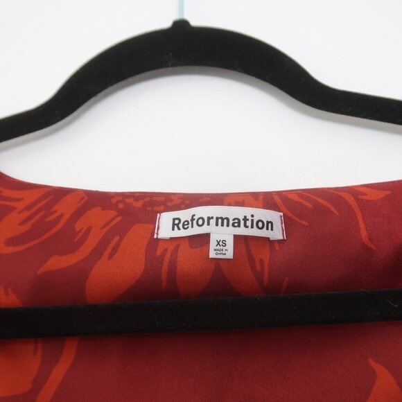 Reformation Hendrix Floral Print Silk Satin Midi Dress - Picture 8 of 13